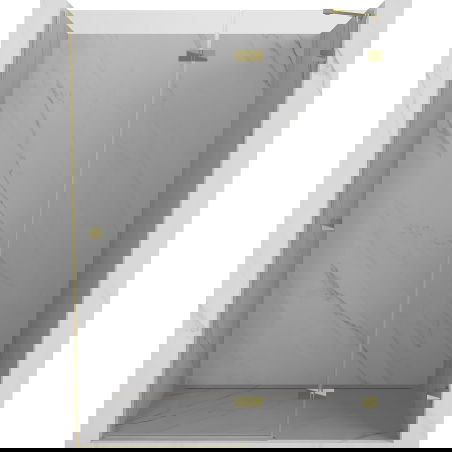Mexen Lunar opotna desna tuš vrata 140 cm, prozorna, zlata - 834-140-000-50-00-P
