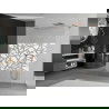 Mexen Kioto vrijstaande douchewand 110 x 200 cm, wit patroon 8 mm, roze goud - 800-110-002-60-85