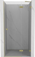 Mexen Lunar desna preklopna tuš vrata 85 cm, prozirna, zlatna brušena - 834-085-000-55-00-P