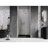 Mexen Lunar dušinurga parempoolsed uksed 120 cm, läbipaistev, harjatud kuldne - 834-120-000-55-00-P