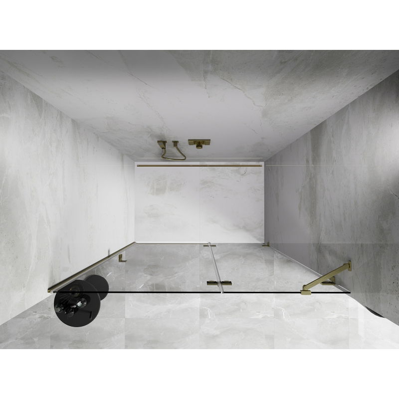 Mexen Lunar draaideur voor douche rechts 140 cm, transparant, geborsteld goud - 834-140-000-55-00-P