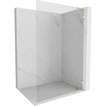 Mexen Lunar L Shower Wall Walk-in Right 100 x 200 cm, Transparent 8 mm, Brushed Gold - 830L-100-000-55-00-P