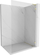 Mexen Lunar L ścianka prysznicowa Walk-in prawa 100 x 200 cm, transparent 8 mm, złota szczotkowana - 830L-100-000-55-00-P