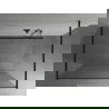 Mexen Kioto freistehende Duschwand 110 x 200 cm, weißes Muster 8 mm, schwarz - 800-110-002-70-85