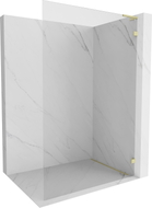 Mexen Lunar L walk-in desna tuš stijena 110 x 200 cm, prozirna 8 mm, zlatna četkana - 830L-110-000-55-00-P
