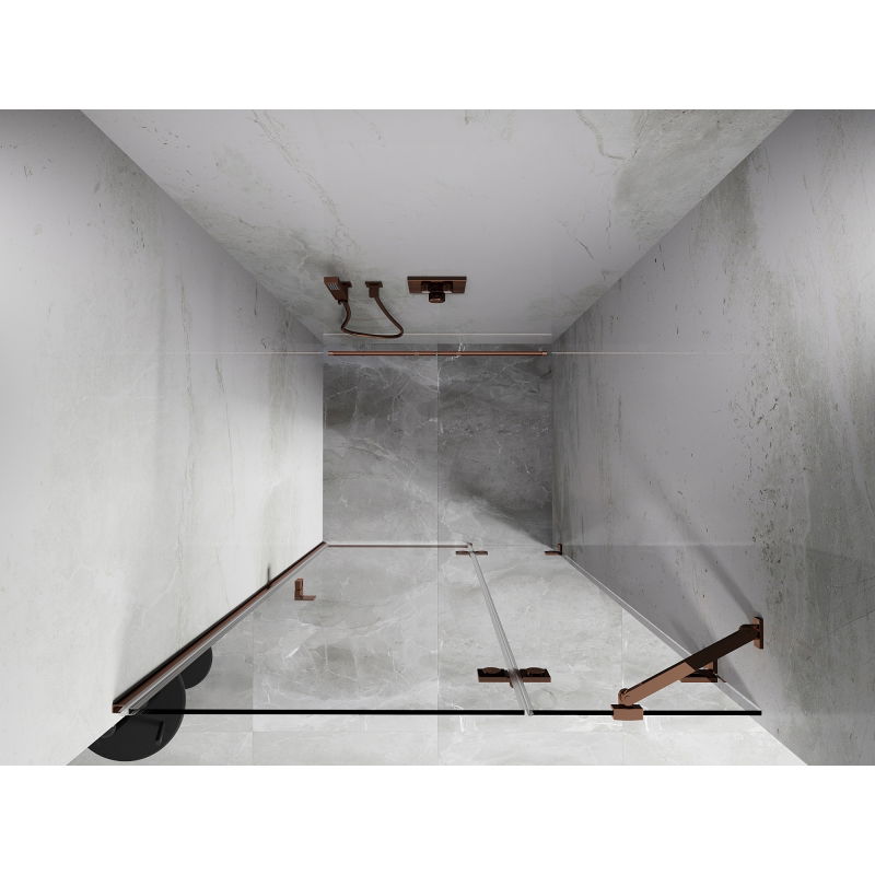 Mexen Lunar labās puses veramas dušas durvis 70 cm, caurspīdīgas, rozā zelts - 834-070-000-60-00-P