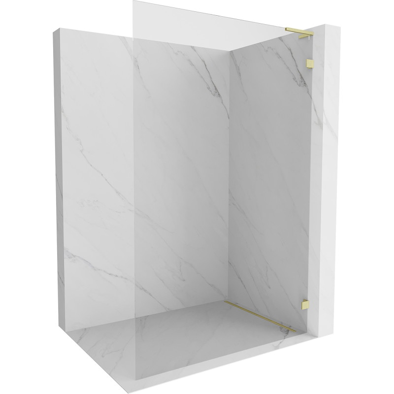 Mexen Lunar L ścianka prysznicowa Walk-in prawa 120 x 200 cm, transparent 8 mm, złota szczotkowana - 830L-120-000-55-00-P