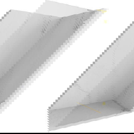 Mexen Lunar L douchewand Walk-in rechts 120 x 200 cm, transparant 8 mm, goud geborsteld - 830L-120-000-55-00-P