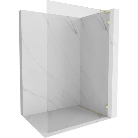 Mexen Lunar L zidna paravan Walk-in desna 120 x 200 cm, prozirna 8 mm, zlatno brušena - 830L-120-000-55-00-P