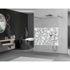 Mexen Kioto freestanding shower wall 130 x 200 cm, white pattern 8 mm, black - 800-130-002-70-85