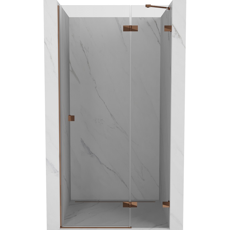 Mexen Lunar drzwi prysznicowe uchylne prawe 95 cm, transparent, różowe złoto - 834-095-000-60-00-P