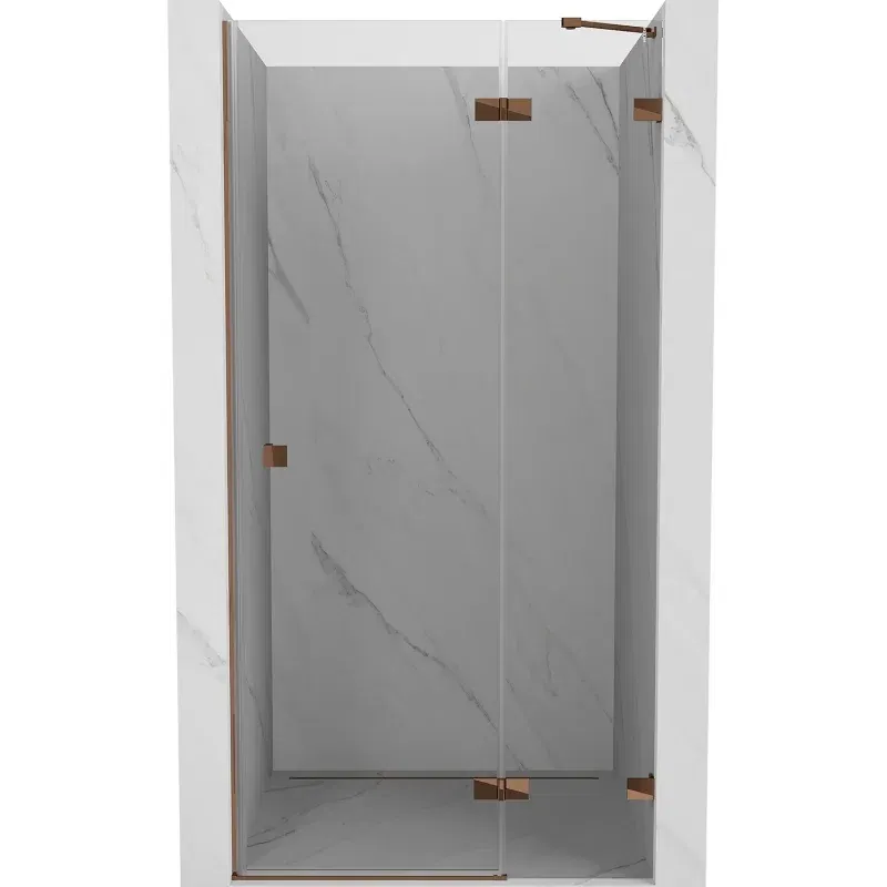 Mexen Lunar porte de douche battante droite 95 cm, transparent, or rose - 834-095-000-60-00-P