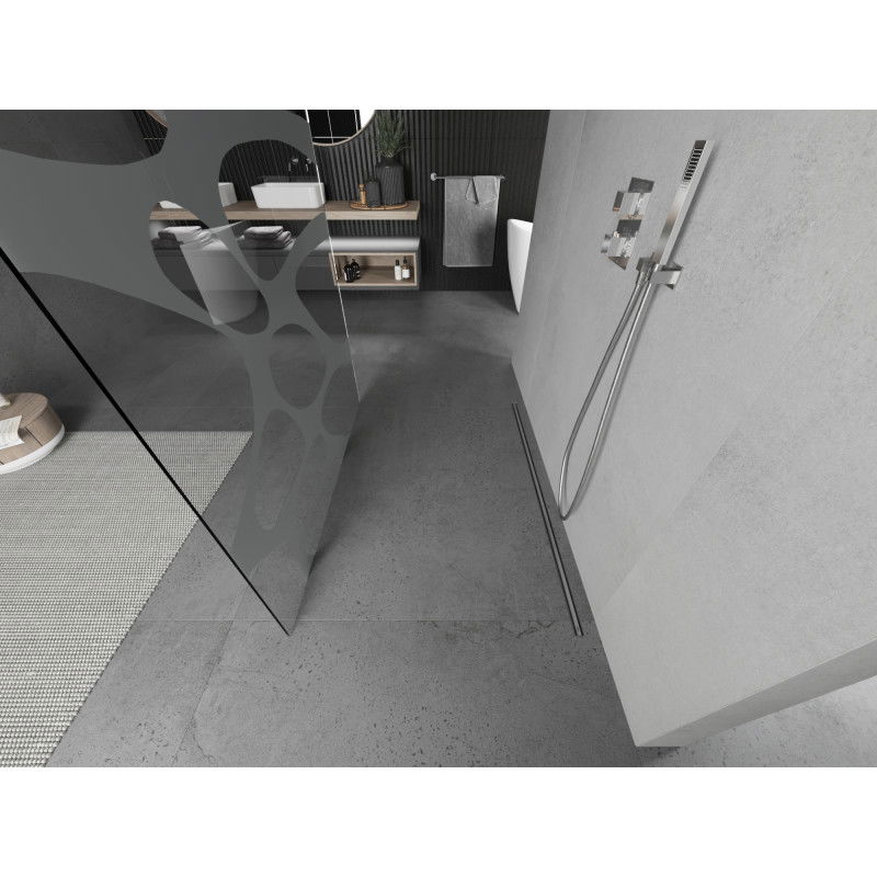 Mexen Kioto vrijstaande douchewand 110 x 200 cm, witte golf 8 mm, chroom - 800-110-002-01-97