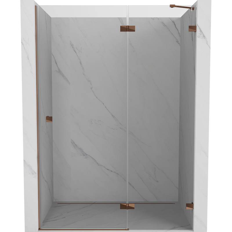 Mexen Lunar parema hinged duššiuks 130 cm, läbipaistev, roosa kuld - 834-130-000-60-00-P