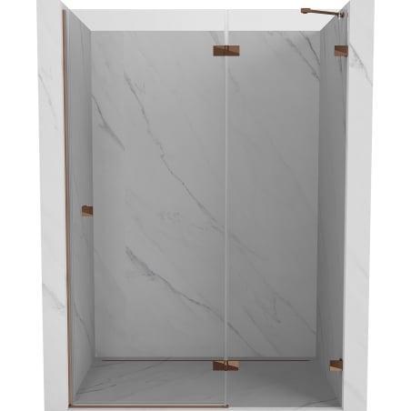 Mexen Lunar drzwi prysznicowe uchylne prawe 130 cm, transparent, różowe złoto - 834-130-000-60-00-P