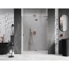Mexen Lunar 130 cm Right Hinged Shower Door, Transparent, Rose Gold - 834-130-000-60-00-P