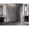 Mexen Lunar L Walk-in Shower Wall Right 100 x 200 cm, Transparent 8 mm, Rose Gold - 830L-100-000-60-00-P