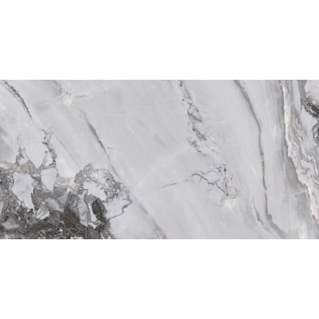 Mexen Limos Grey, grau glasierte, rektifizierte Gresfliese G1, Boden- und Wandfliese 120 x 60 cm, glänzend - TL127-120-060-01