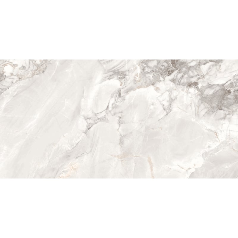 Mexen Limos White glazed rectified gres G1, floor-wall tile 120 x 60 cm, gloss - TL127-120-060-03