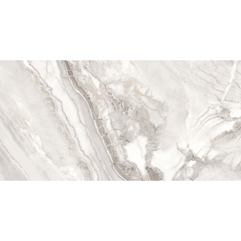 Mexen Limos White glazed rectified gres G1, floor-wall tile 120 x 60 cm, gloss - TL127-120-060-03