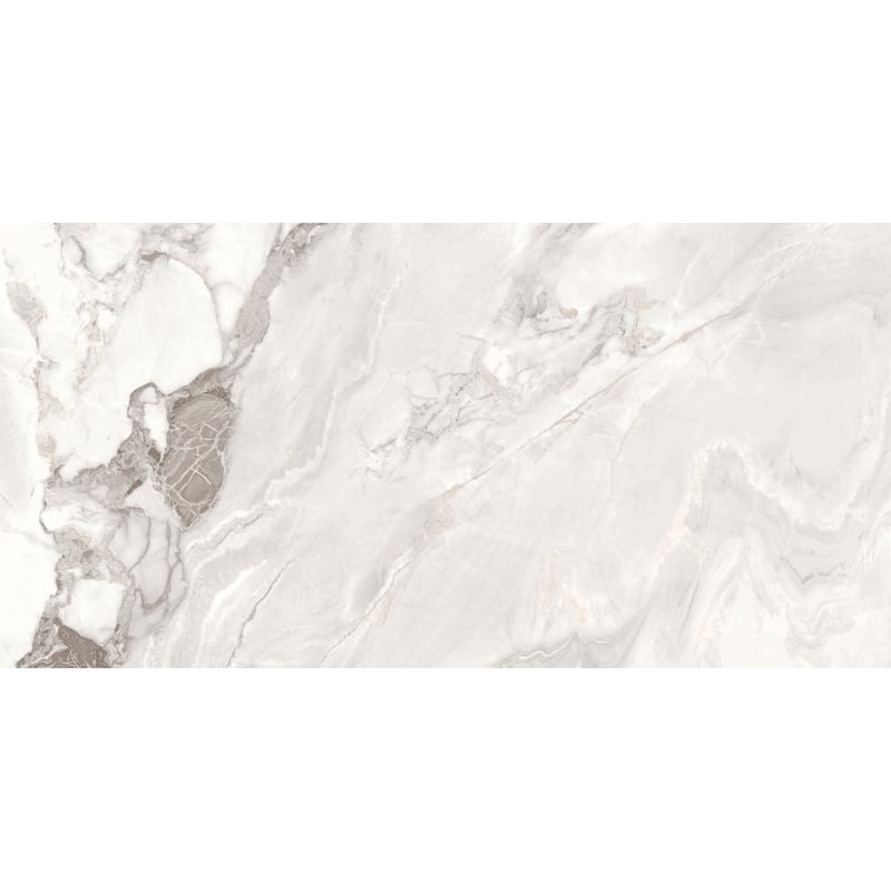 Mexen Limos White glazed rectified gres G1, floor-wall tile 120 x 60 cm, gloss - TL127-120-060-03