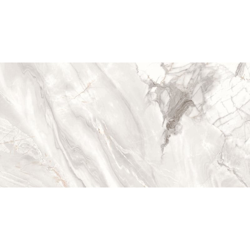 Mexen Limos White glazed rectified gres G1, floor-wall tile 120 x 60 cm, gloss - TL127-120-060-03