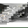Mexen Kioto vrijstaande douchewand 110 x 200 cm, witte golf 8 mm, goud - 800-110-002-50-97