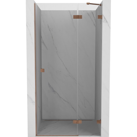 Mexen Lunar dušiuksed avanevad paremal, 75 cm, läbipaistev, harjatud vask - 834-075-000-65-00-P
