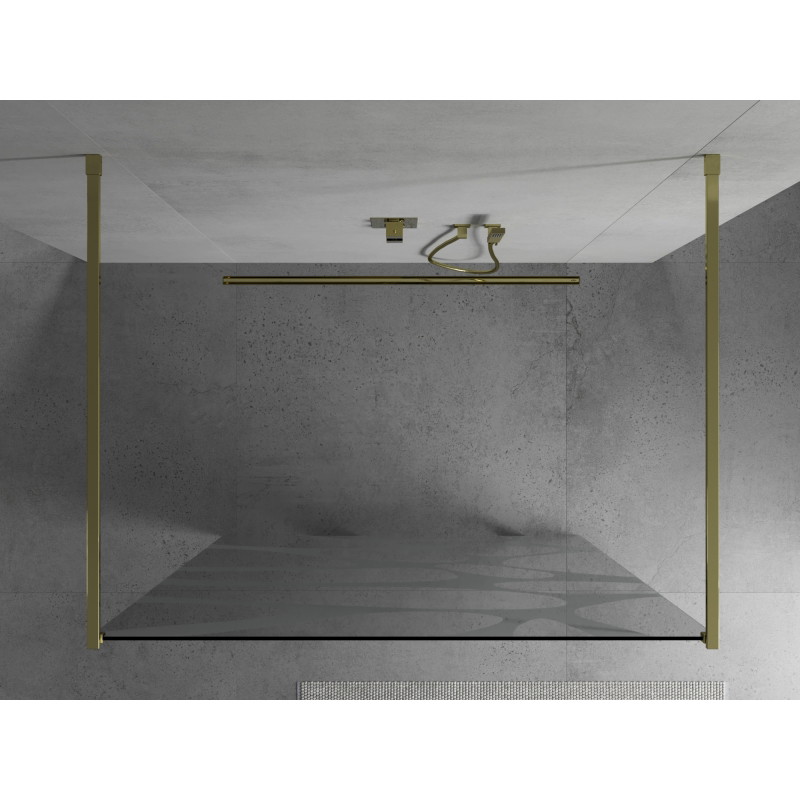 Mexen Kioto Vabalt seisev dušisein 110 x 200 cm, valge lain 8 mm, kuldne - 800-110-002-50-97