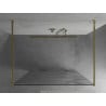 Mexen Kioto freistehende Duschwand 140 x 200 cm, weiße Welle 8 mm, Gold - 800-140-002-50-97