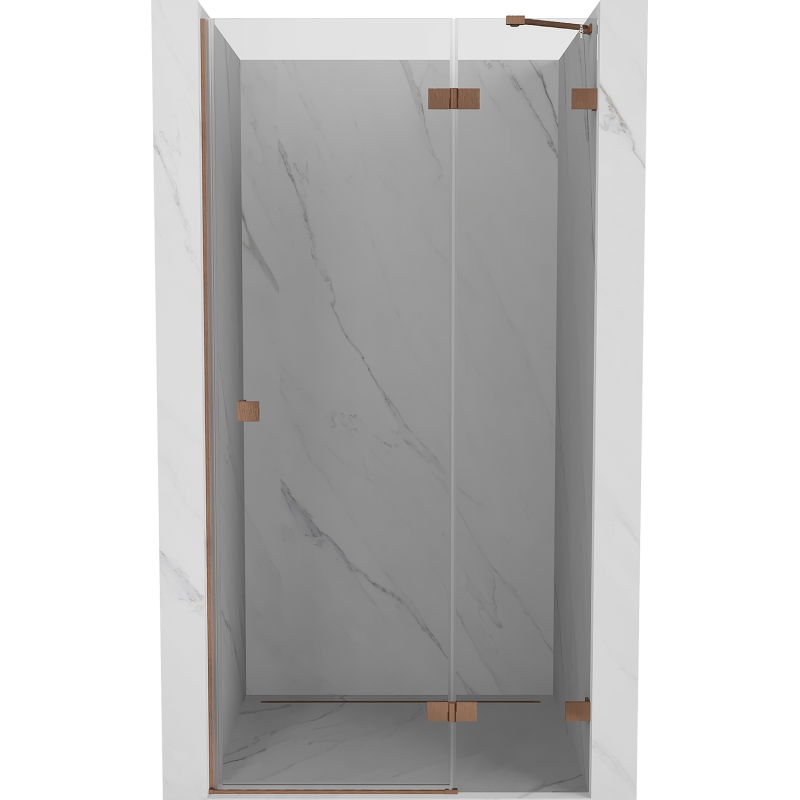 Mexen Lunar Duschdrehtür rechts 125 cm, transparent, gebürstetes Kupfer - 834-125-000-65-00-P