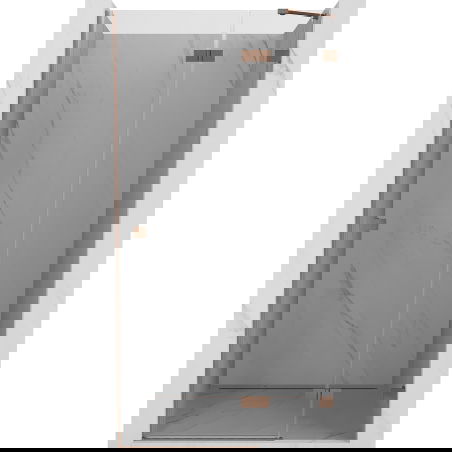 Mexen Lunar Duschdrehtür rechts 125 cm, transparent, gebürstetes Kupfer - 834-125-000-65-00-P
