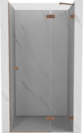 Mexen Lunar desna ljuljajuća tuš vrata 125 cm, prozirna, brušena bakar - 834-125-000-65-00-P