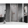 Mexen Lunar porte de douche battante droite 125 cm, transparent, cuivre brossé - 834-125-000-65-00-P