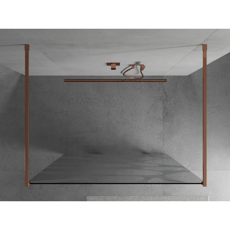 Mexen Kioto vabaltseisev dušisein 100 x 200 cm, valge laine 8 mm, roosa kuld - 800-100-002-60-97