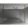 Mexen Kioto Freestanding Shower Wall 100 x 200 cm, White Wave 8 mm, Rose Gold - 800-100-002-60-97
