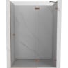 Mexen Lunar puerta de ducha batiente derecha 130 cm, transparente, cobre cepillado - 834-130-000-65-00-P