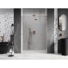 Mexen Lunar right-hand opening shower door 140 cm, transparent, brushed copper - 834-140-000-65-00-P