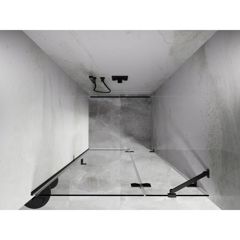 Mexen Lunar labās puses 95 cm atveramās dušas durvis, caurspīdīgas, matētas pelēkas - 834-095-000-66-00-P