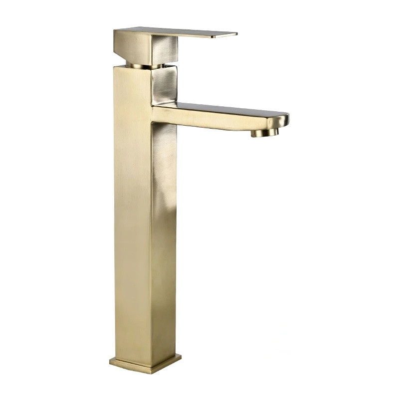 Mexen Emma grifo alto para lavabo, oro cepillado - 71910-50