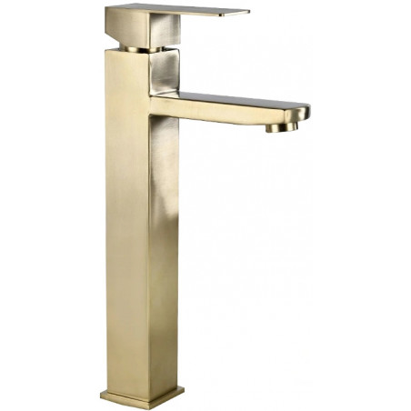 Mexen Emma grifo alto para lavabo, oro cepillado - 71910-50