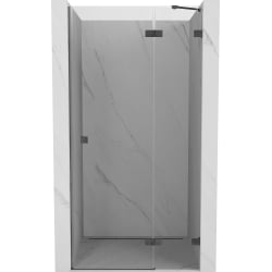 Mexen Lunar puertas de ducha abatibles derechas 100 cm, transparente, gris pistola cepillado - 834-100-000-66-00-P