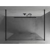 Mexen Kioto paroi de douche autoportante 110 x 200 cm, vague blanche 8 mm, noire - 800-110-002-70-97