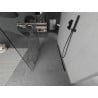 Mexen Kioto paroi de douche autoportante 120 x 200 cm, vague blanche 8 mm, noire - 800-120-002-70-97