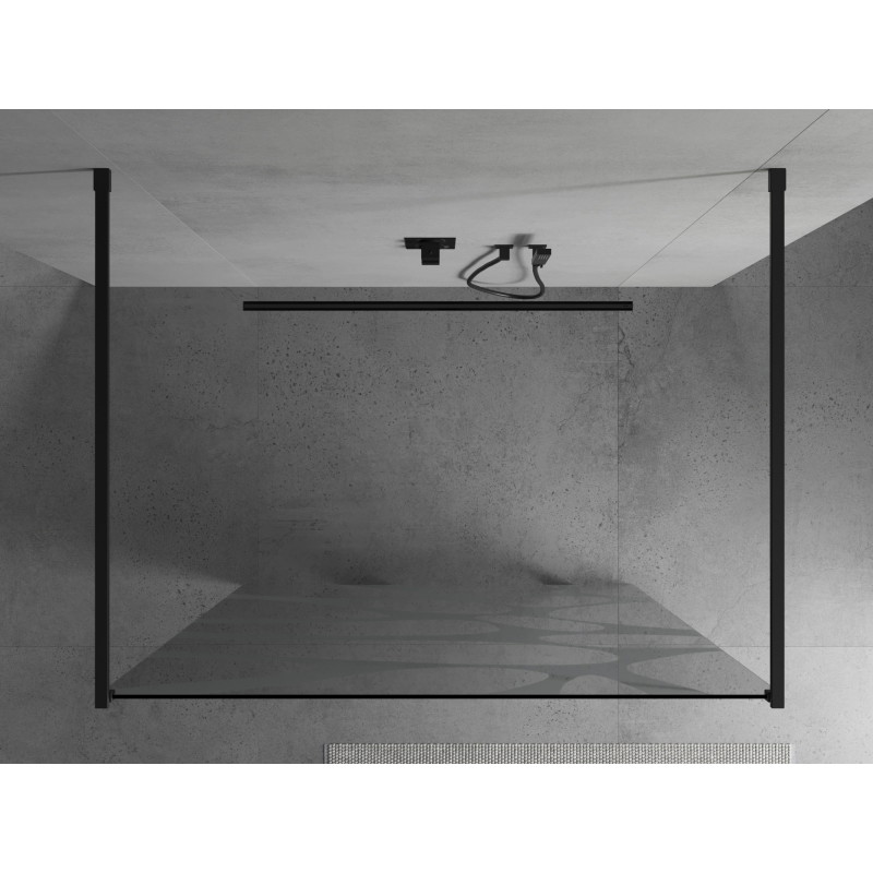 Mexen Kioto Vabat seisev dušisein 140 x 200 cm, valge laine 8 mm, must - 800-140-002-70-97