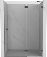 Mexen Lunar desna rotaciona vrata za tuš 135 cm, prozirna, brušeno sivo - 834-135-000-66-00-P