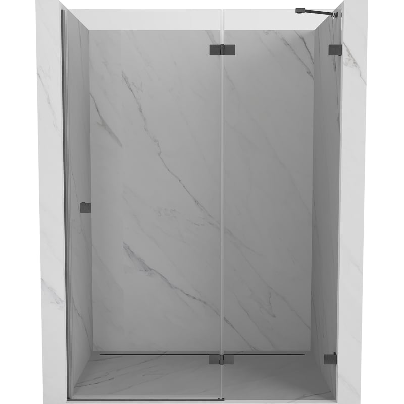 Mexen Lunar drzwi prysznicowe uchylne prawe 140 cm, transparent, gun gray szczotkowany - 834-140-000-66-00-P