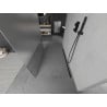 Mexen Kioto freistehende Duschwand 140 x 200 cm, transparent/mattiert 8 mm, schwarz - 800-140-002-70-35
