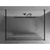 Mexen Kioto freistehende Duschwand 140 x 200 cm, transparent/mattiert 8 mm, schwarz - 800-140-002-70-35