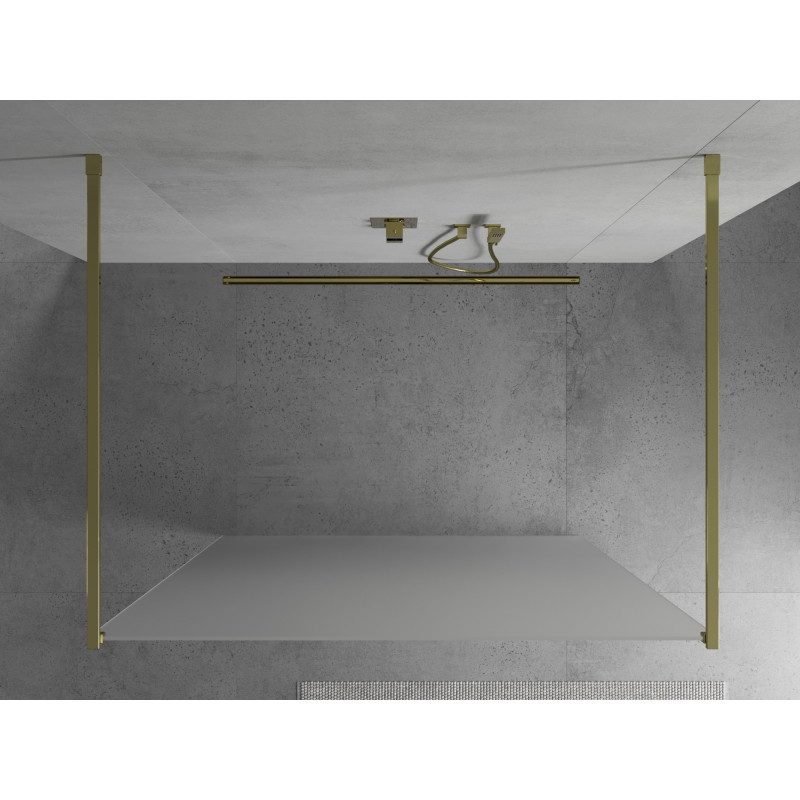 Mexen Kioto vrijstaande douchewand 120 x 200 cm, matglas 8 mm, goud - 800-120-002-50-30